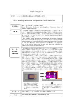 有機薄膜太陽電池の動作機構の研究 （英訳）Working