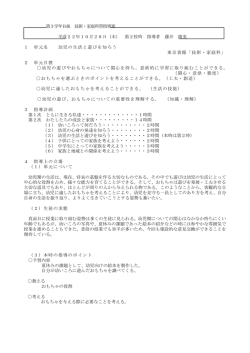 第3学年B組 技術・家庭科習指導案 平成22年10月28日（木） 第2校時