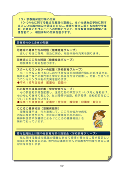 （3）思春期保健対策の充実 10 代の性に関する健全な意識の涵養と、性