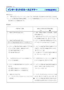 インターネットのルールとマナー