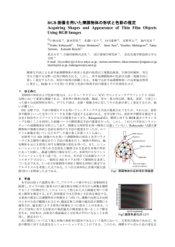 RGB 画像を用いた薄膜物体の形状と色彩の推定 Acquiring Shapes