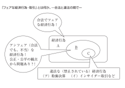 合法でフェア な経済行為！ アンフェア（合法 でも、不当）な 経済行為