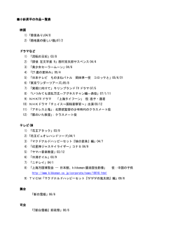 小針昇平の作品一覧表 映画 1) ｢着信あり｣04/8 2) ｢路地裏の優しい猫