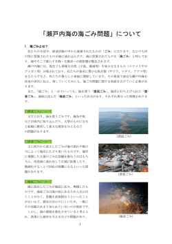 「瀬戸内海の海ごみ問題」について