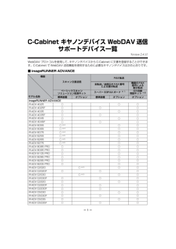 C-Cabinet キヤノンデバイス WebDAV送信 サポートデバイス
