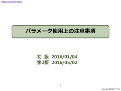 パラメータ使用上の注意事項