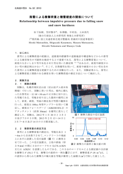 落雪による衝撃荷重と積雪硬度の関係について
