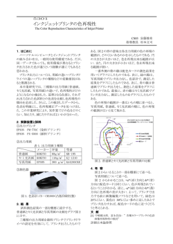 インクジェットプリンタの色再現性 Color Reproduction Characteristics
