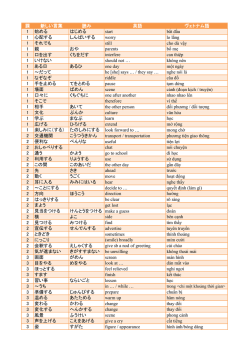 課 新しい言葉 読み 英語 ヴェトナム語 1 始める はじめる start bắt đầu 1
