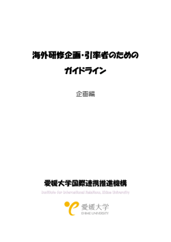 『海外研修企画・引率者のためのガイドライン』
