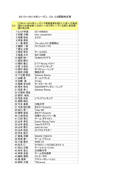 2013～2014年シーズン C3、C4開幕時名簿