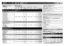 募集学科・コース一覧／学費一覧・諸費用について