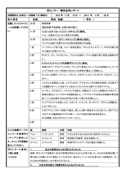 ぼらいやー 報告会用レポート 記入者名 名前： 岡本 和樹 （ 学生 ）