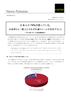 (株)カンター･ジャパン「日本人の78%が怒っている。お金持ちと一般人に