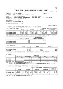 平成27年11月期 第1四半期決算短信〔日本基準〕（連結）