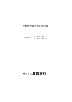 半期報告書の訂正報告書