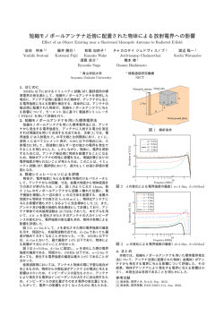 短縮モノポールアンテナ近傍に配置された物体による放射電界への影響