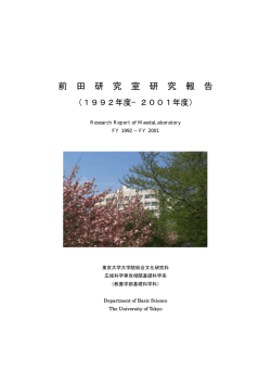 前 田 研 究 室 研 究 報 告