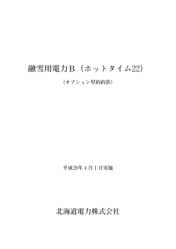 融雪用電力B（ホットタイム22）