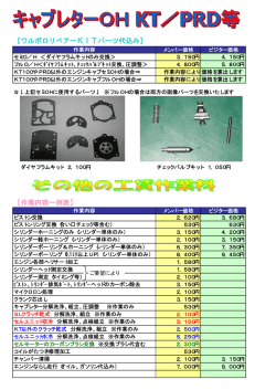 【ワルボロリペアーKITパーツ代込み】 【作業内容一例表】