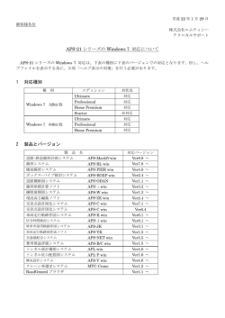 APS-21 シリーズの Windows 7 対応について 1 対応種別 2 製品と