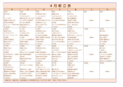 1 月 献 立 表