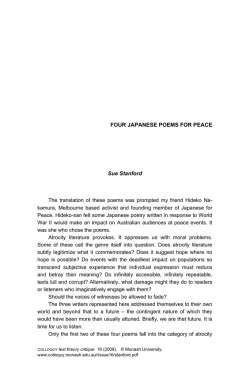 FOUR JAPANESE POEMS FOR PEACE