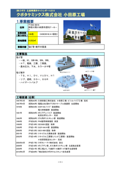 サイトレポート2016 小田原工場