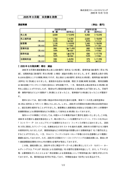 2005 年 8 月期 本決算を発表