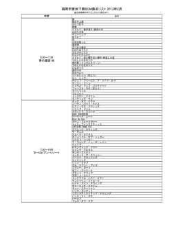 福岡市営地下鉄BGM曲名リスト 2013年2月