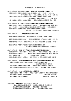 安全講演会 過去のテーマ