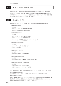 8.3 トラブルシューティング - Pro