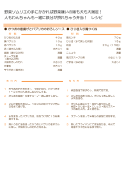 野菜ソムリエの手にかかれば野菜嫌いの嫁も犬も大満足！ 人もわん