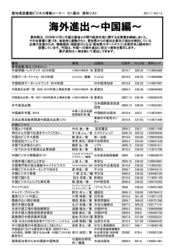 海外進出～中国編