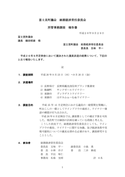 総務経済常任委員会所管事務調査報告書