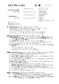 Page 1 レディアモーレ 2014 3／11 牝・栗 ｛＊サンデーサイレンス