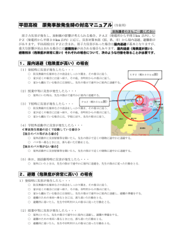 「平田高校原発事故発生時の対応マニュアル」（生徒用）