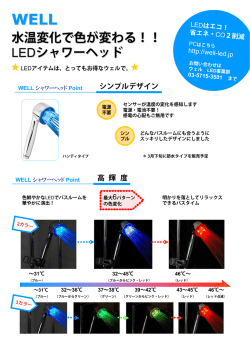 水温変化で色が変わる！！ LEDシャワーヘッド