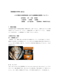 『菌根菌の作用に迫る』 ～ネギ種子の発芽伸長に対する菌根菌の影響