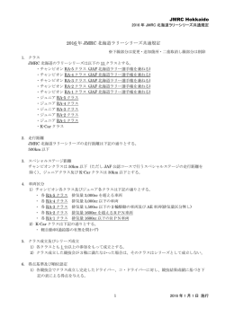 JMRC Hokkaido 2016 年 JMRC 北海道ラリーシリーズ共通規定