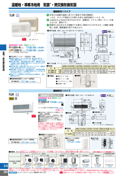温暖地・準寒冷地用 気調&reg;・熱交換形換気扇
