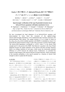 GaAs に格子整合した InGaAsN/GaAs 量子井戸構造の タイプ