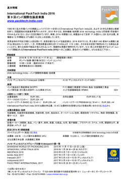 INDOPACK 2016 基本情報