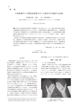 片麻痺側手に手根管症候群を生じた脳卒中片麻痺の2症例
