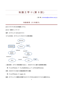 知識工学 II (第 6 回 )