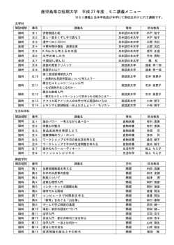 鹿児島県立短期大学 平成 27 年度 ミニ講義メニュー