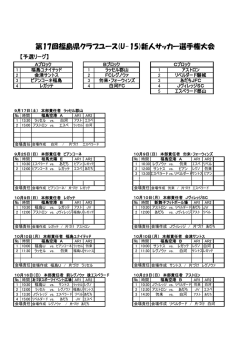 第17回福島県クラブユース(U-15)新人サッカー選手権大会