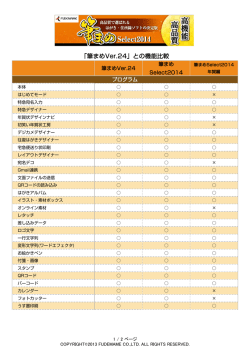 「筆まめVer.24」との機能比較（PDF）