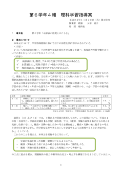 第6学年4組 理科学習指導案