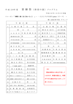 翠柳祭(体育の部）プログラム